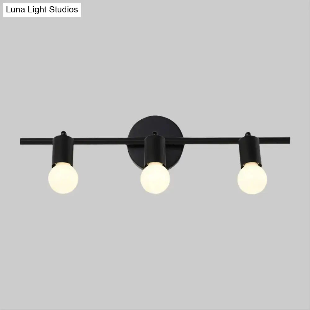 Black Metal 3-Arm Vanity Light