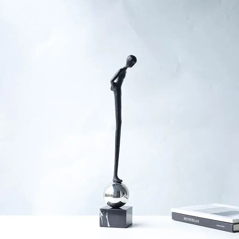 Black Metal Thinker Figurine