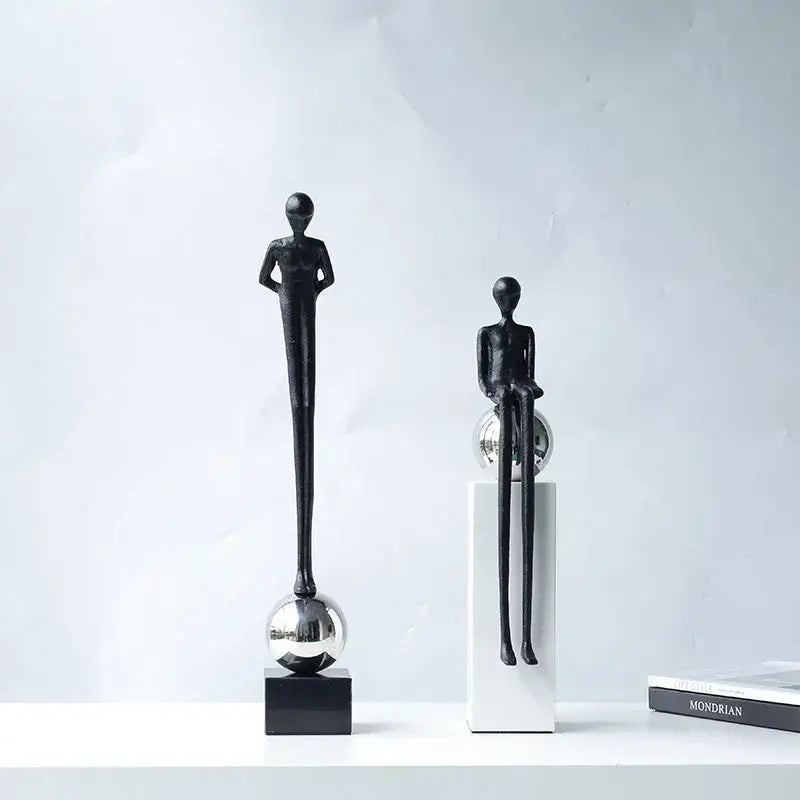 Black Metal Thinker Figurine
