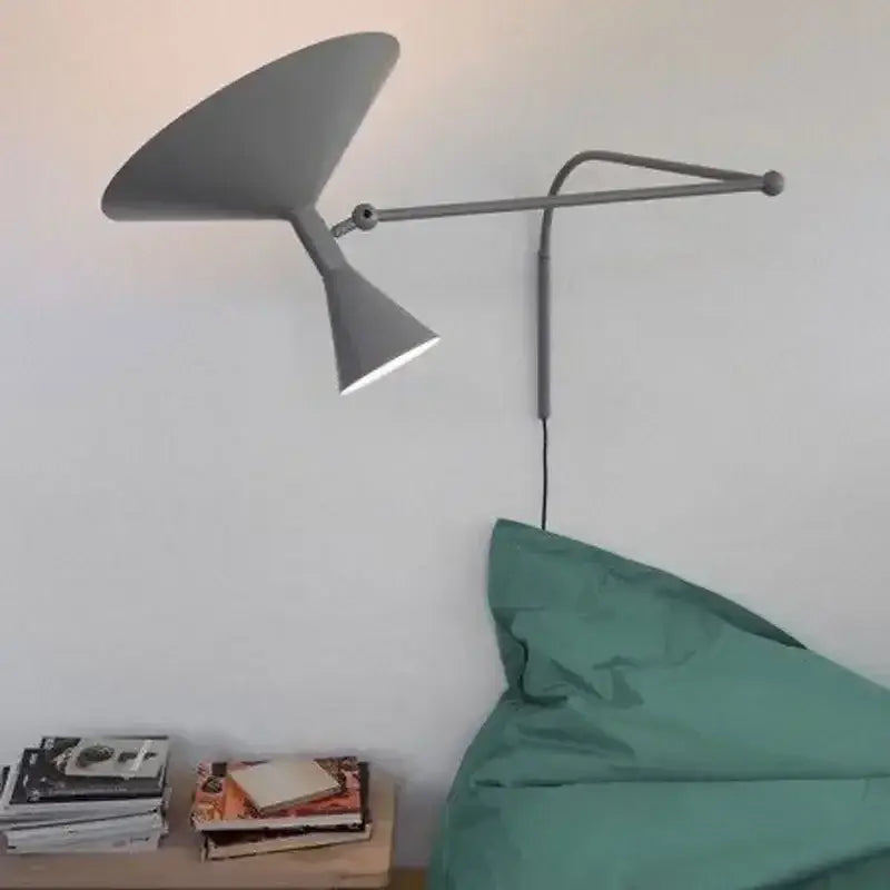 Black Long Arm Wall Lamp