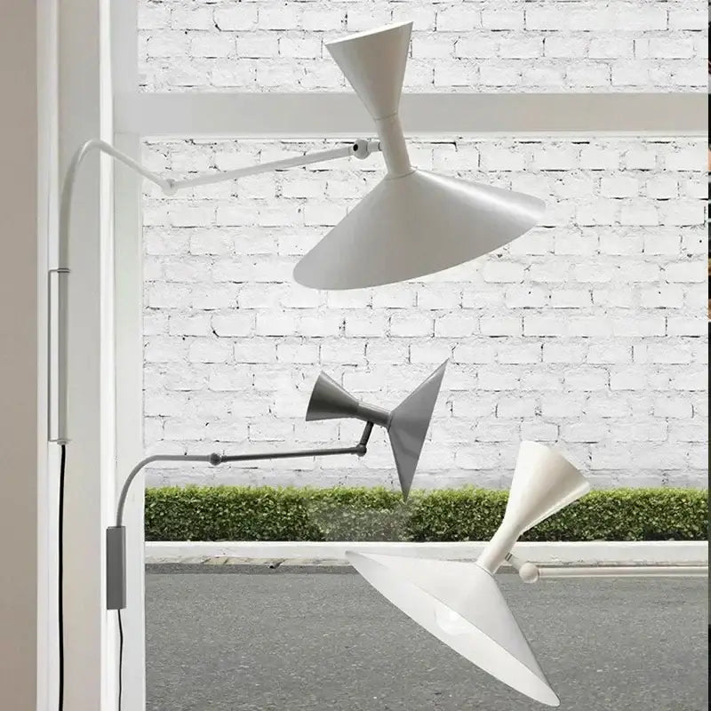 Black Long Arm Wall Lamp