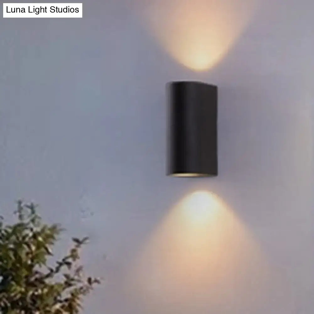 Black Outdoor Cylinder Light