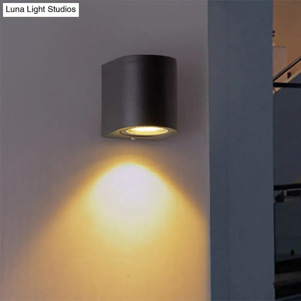 Black Outdoor Cylinder Light