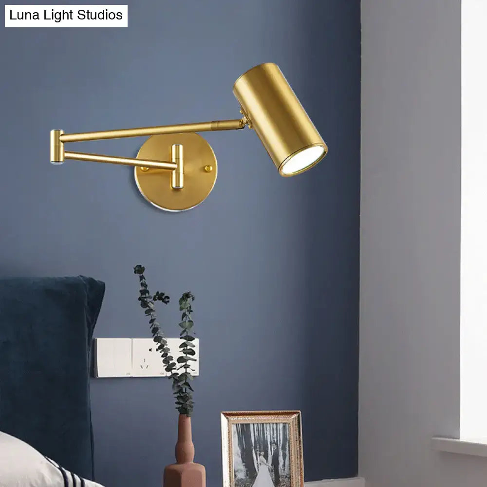 Black Gold Cylinder Wall Light