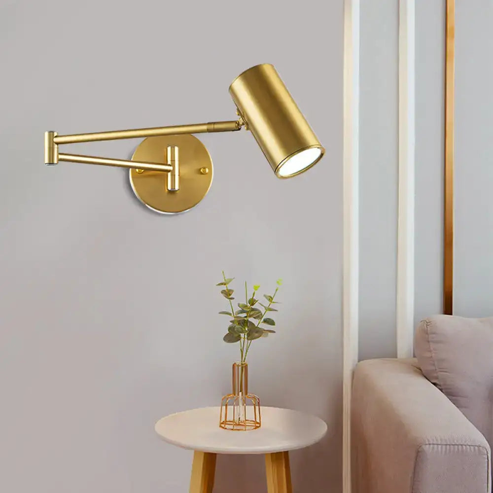 Black Gold Cylinder Wall Light