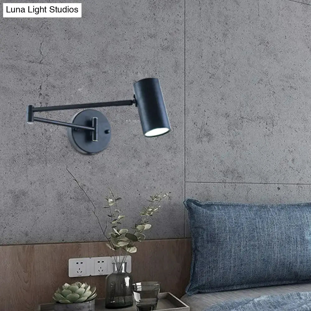 Black Gold Cylinder Wall Light