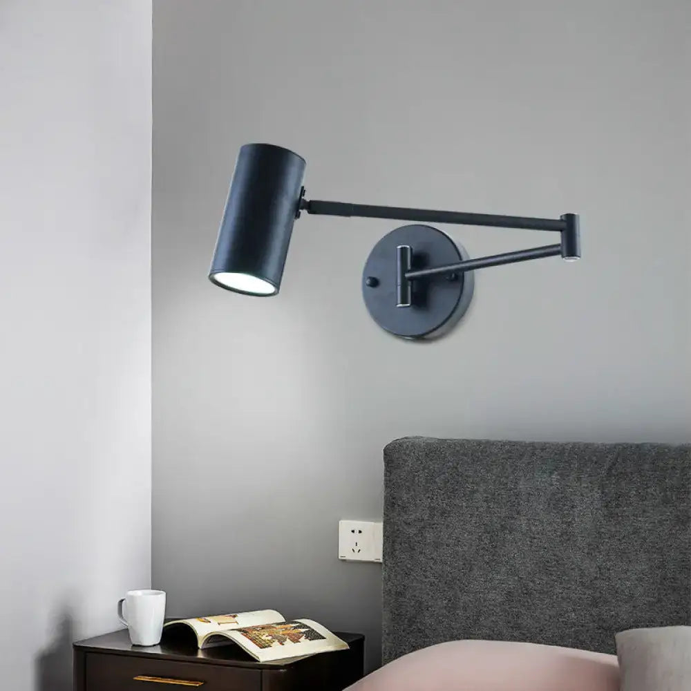 Black Gold Cylinder Wall Light