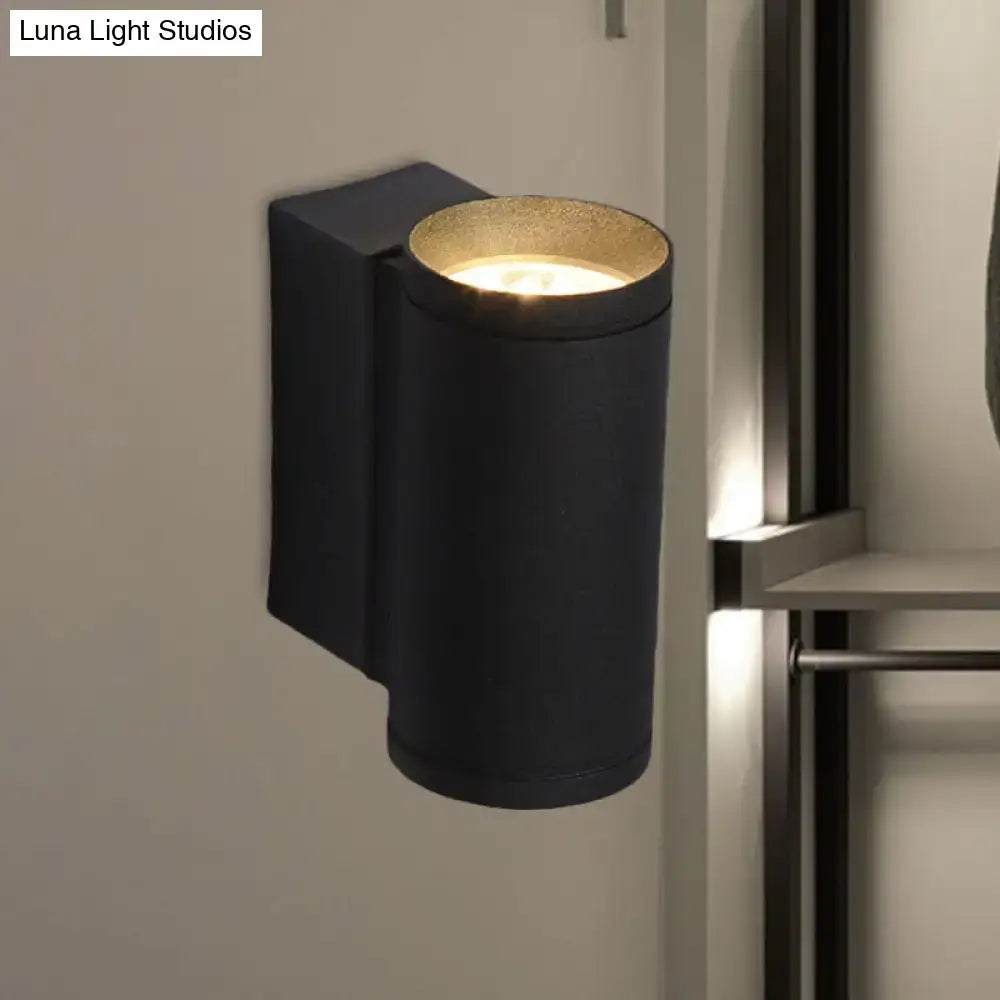 Black Metal Tubular Up-Down Wall Lamp