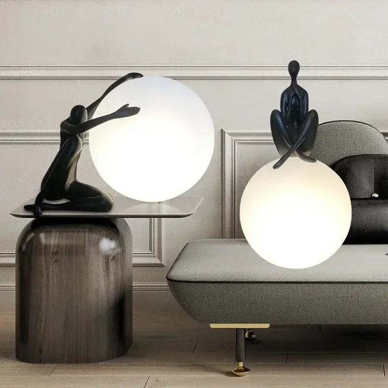White Humanoid Table Lamp
