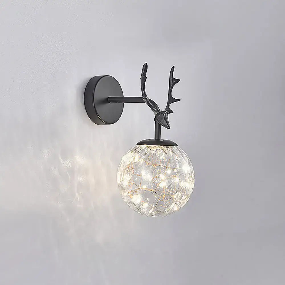 Black Antler Glass Sconce