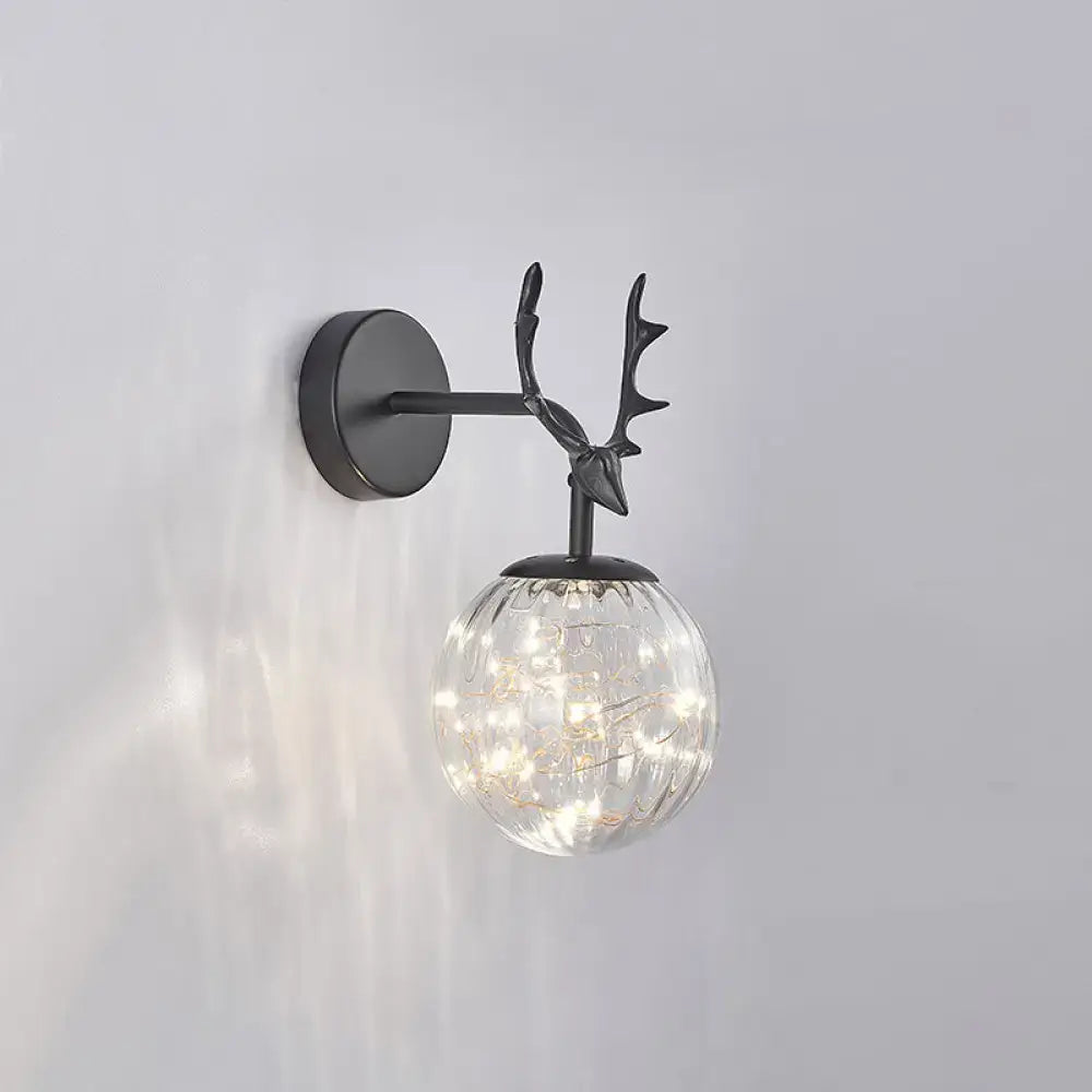 Black Antler Glass Sconce