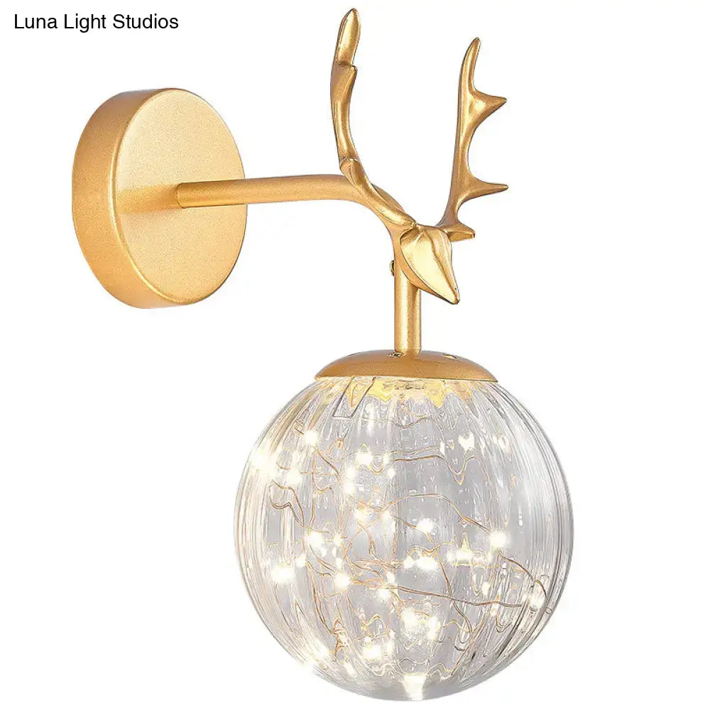 Black Antler Glass Sconce