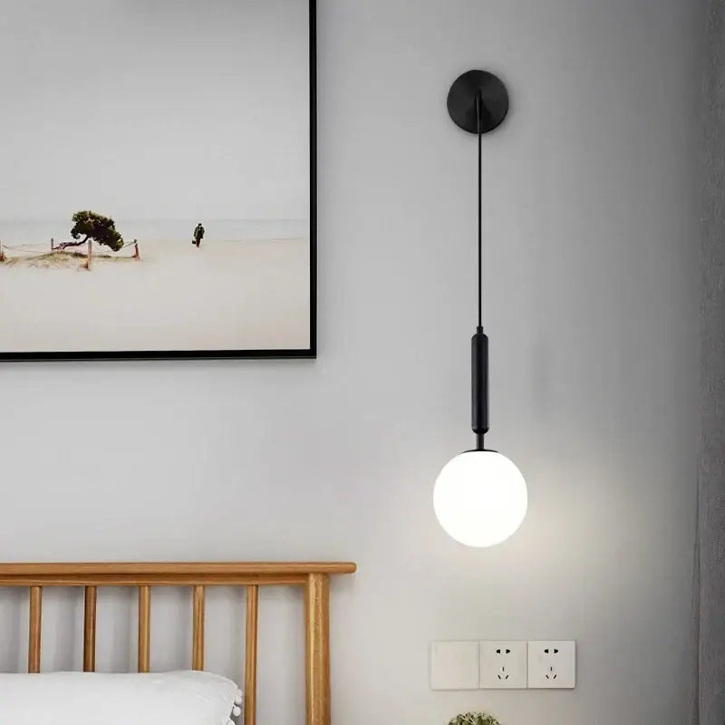 Brass Glass Wall Sconce with Frosted Shade