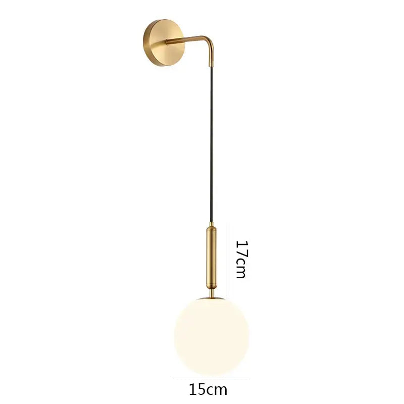 Brass Glass Wall Sconce with Frosted Shade