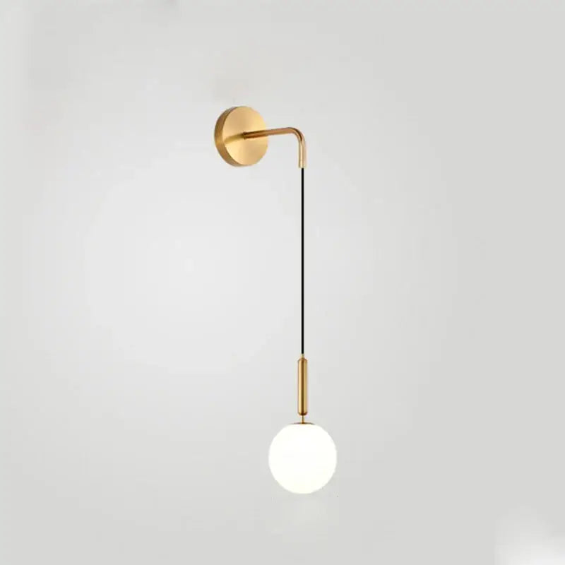 Brass Glass Wall Sconce with Frosted Shade