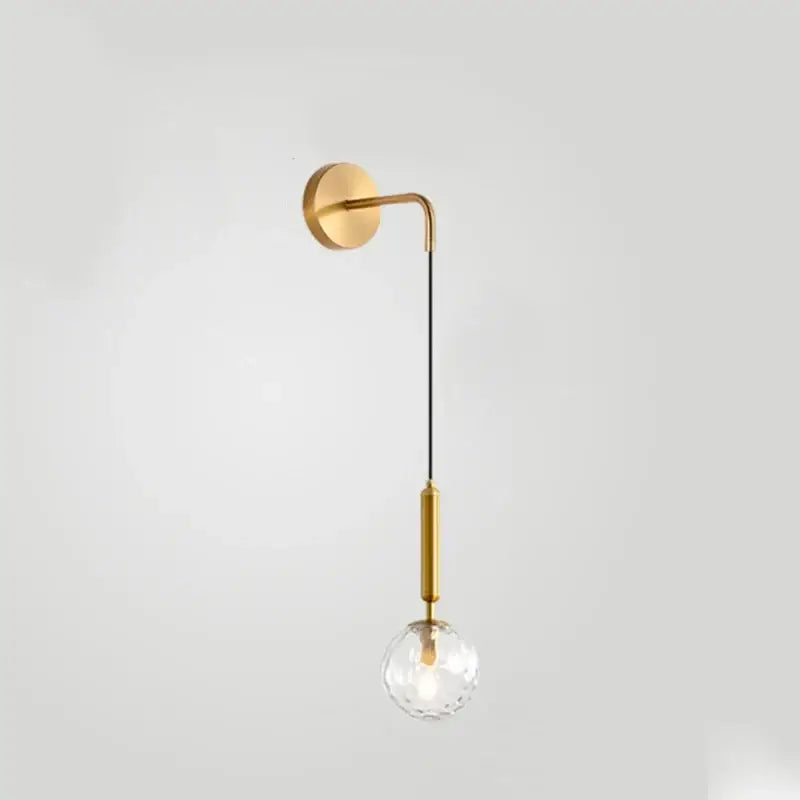 Brass Glass Wall Sconce with Frosted Shade