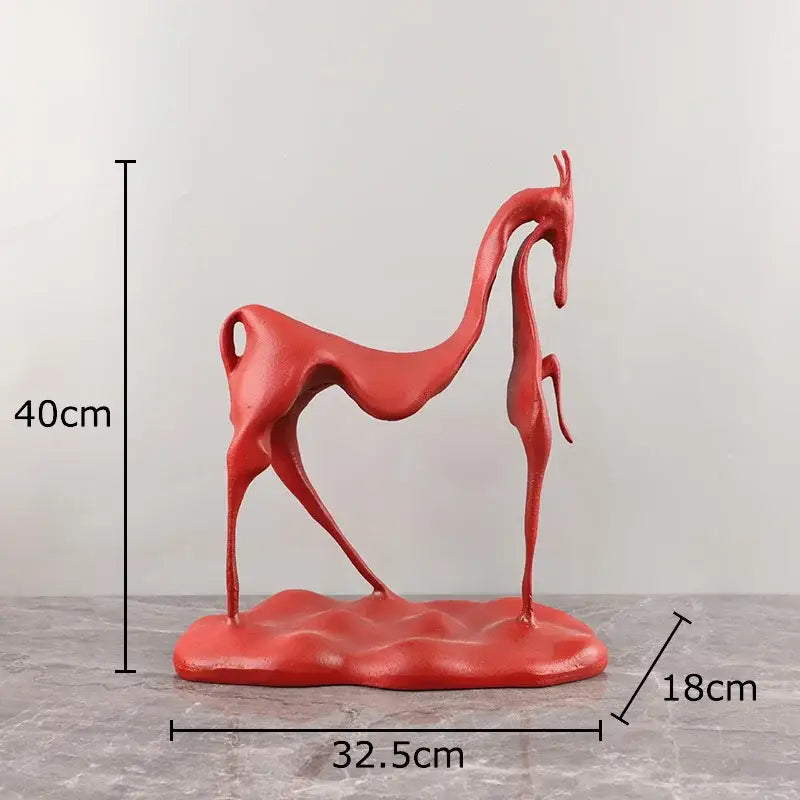 Black Cast Iron Horse Sculpture