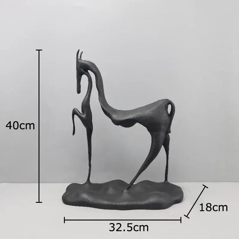 Black Cast Iron Horse Sculpture