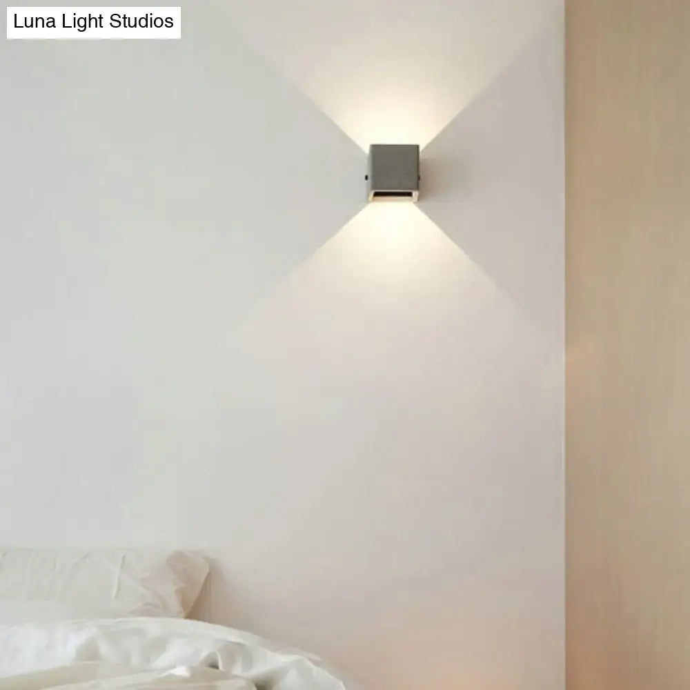 Grey Cement Square Wall Lamp