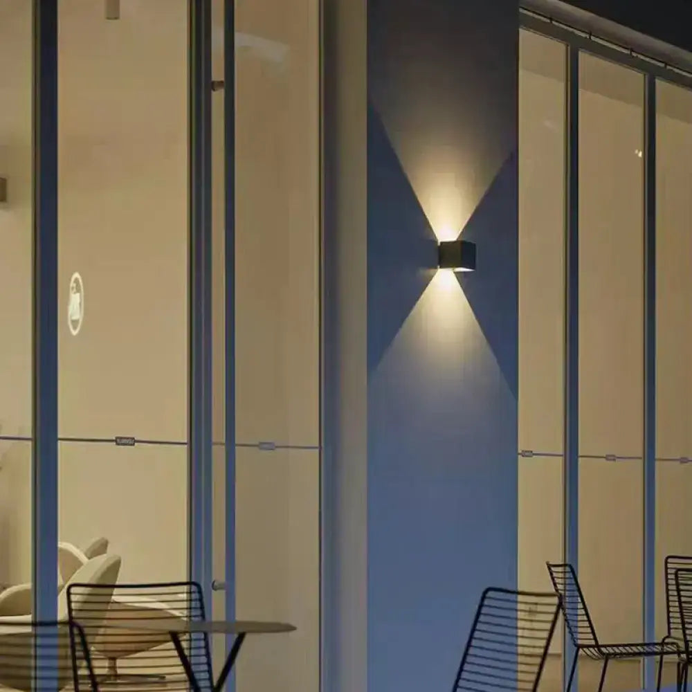 Grey Cement Square Wall Lamp
