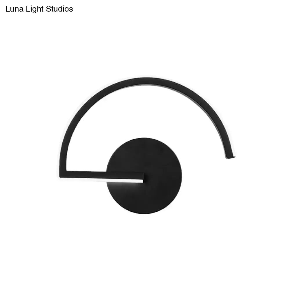 Black Curved Open-Frame Wall Sconce