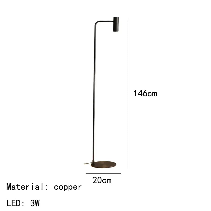 Black Brass Curved Floor Lamp