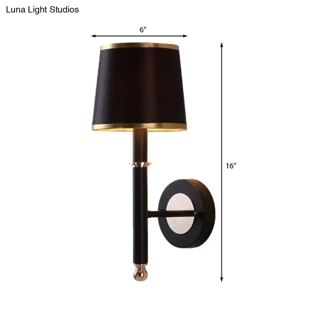 Black Flaxen Cone Wall Sconce