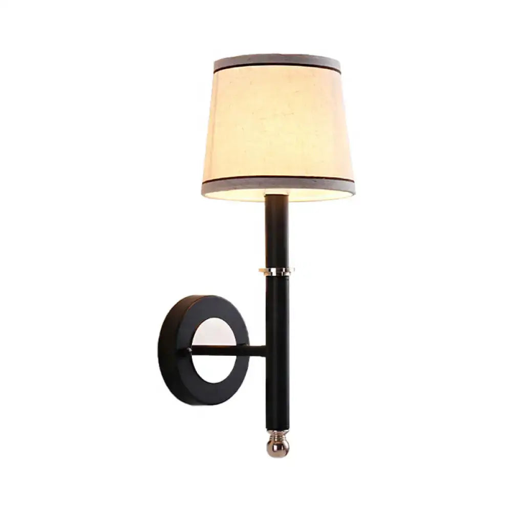 Black Flaxen Cone Wall Sconce