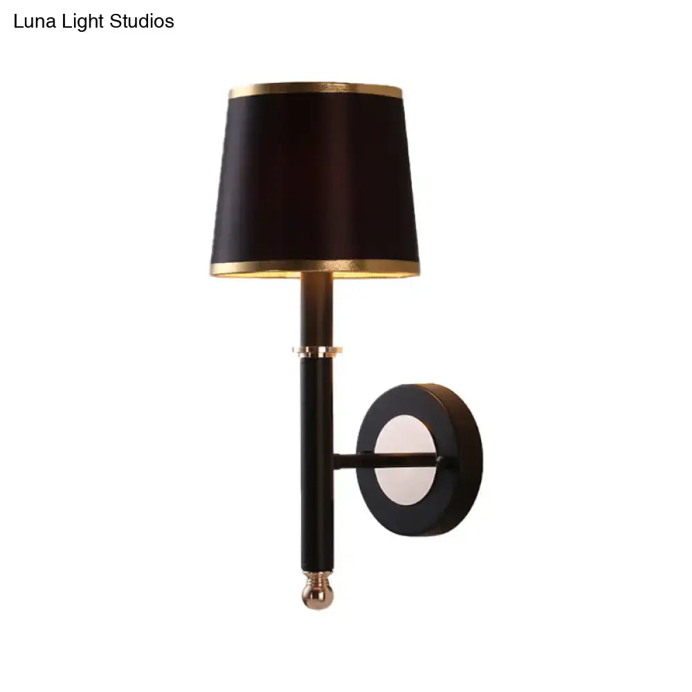 Black Flaxen Cone Wall Sconce
