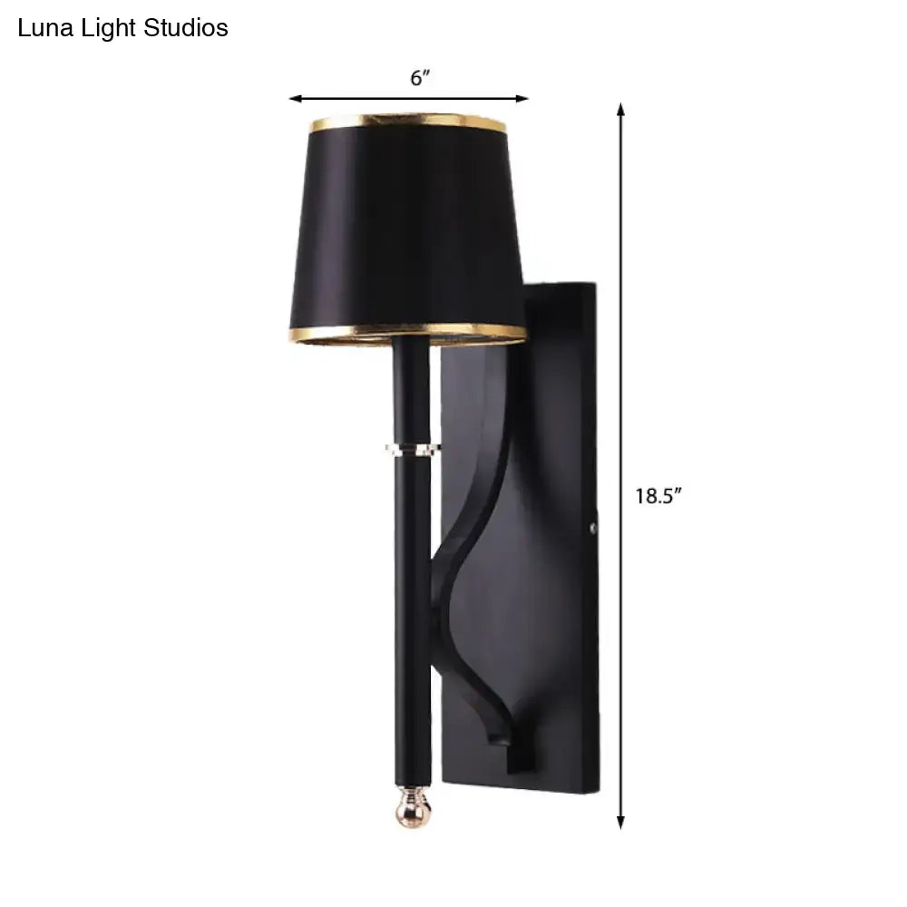 Black Flaxen Cone Wall Sconce
