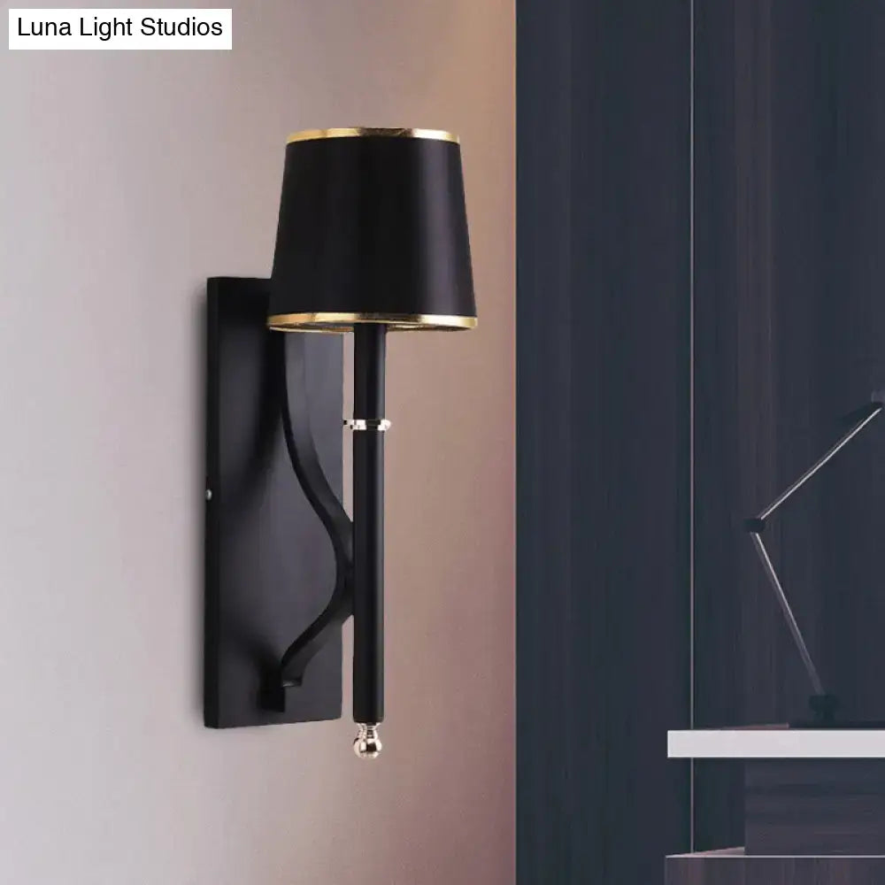 Black Flaxen Cone Wall Sconce
