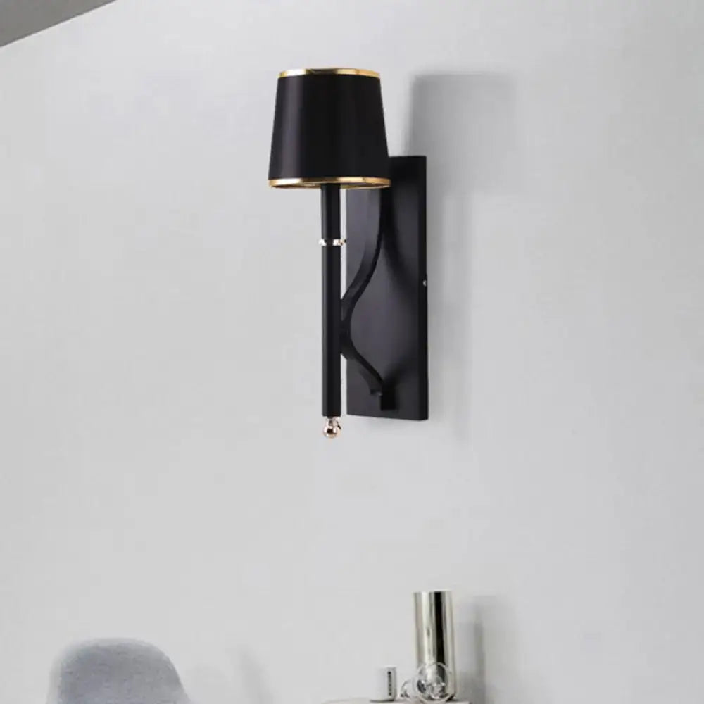 Black Flaxen Cone Wall Sconce
