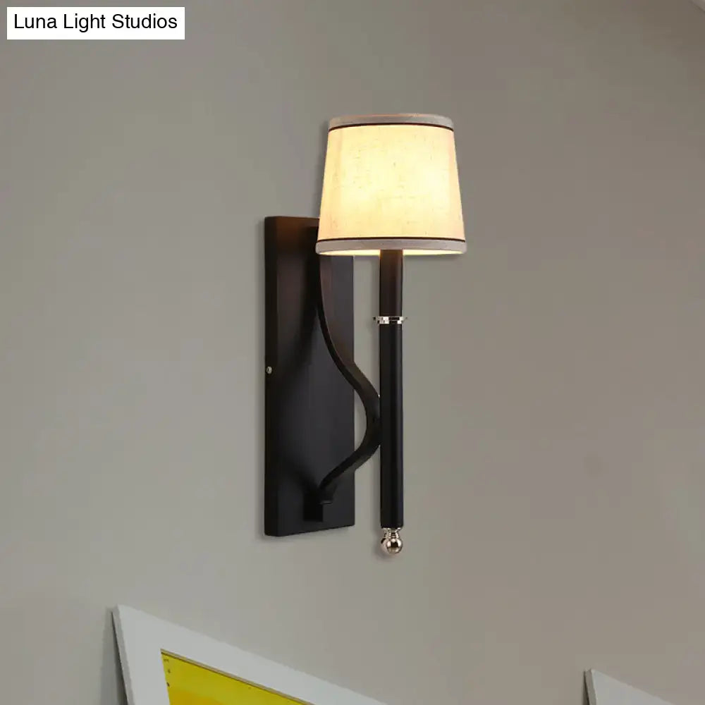 Black Flaxen Cone Wall Sconce