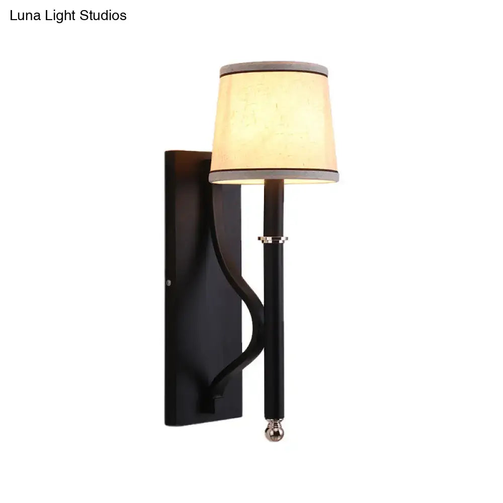 Black Flaxen Cone Wall Sconce