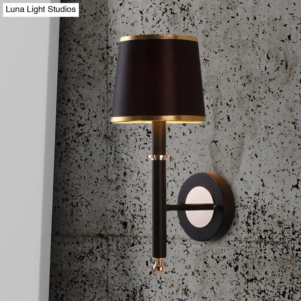 Black Flaxen Cone Wall Sconce