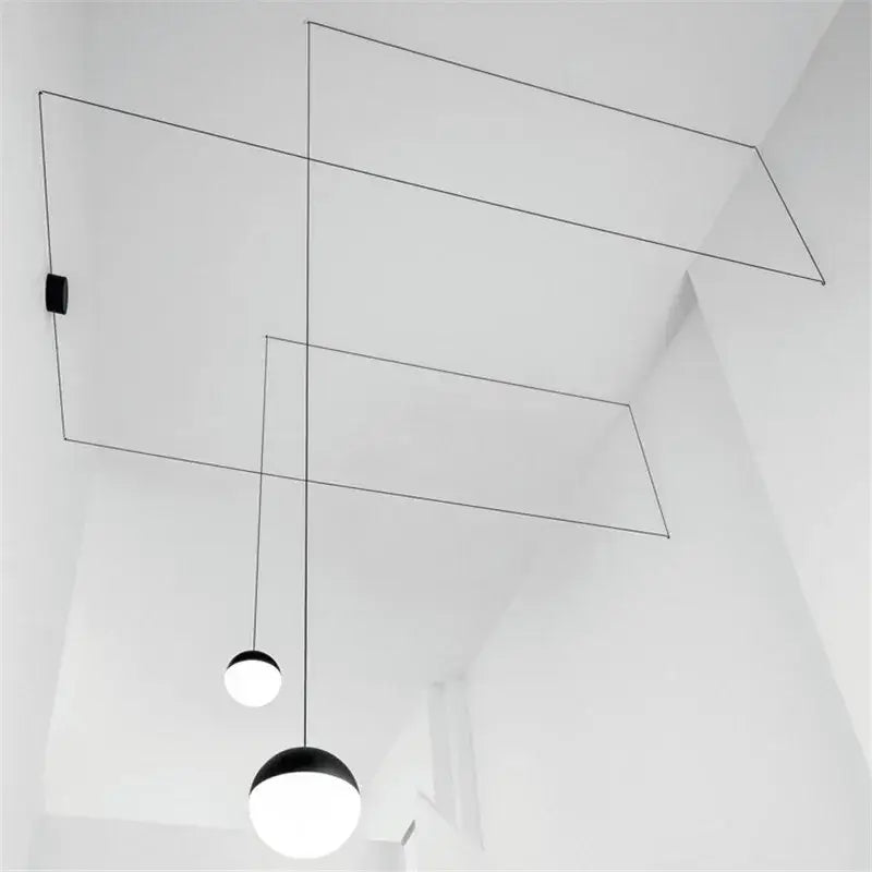 Glass Ball LED 2-Head Geometric Chandelier