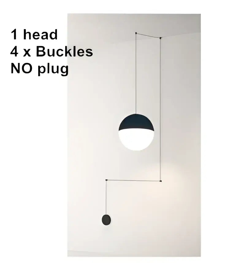 Glass Ball LED 2-Head Geometric Chandelier