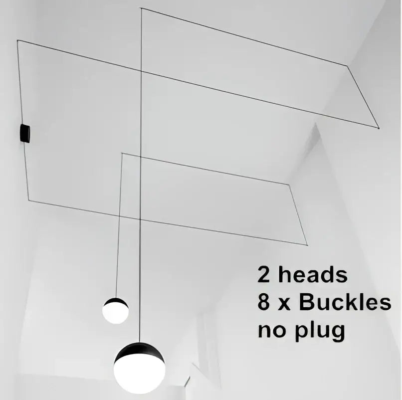 Glass Ball LED 2-Head Geometric Chandelier