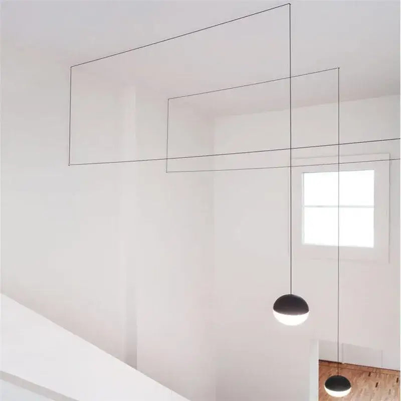 Glass Ball LED 2-Head Geometric Chandelier