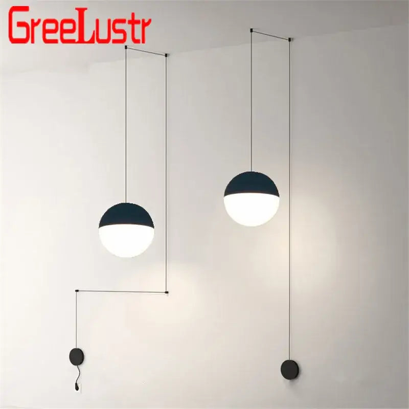 Glass Ball LED 2-Head Geometric Chandelier
