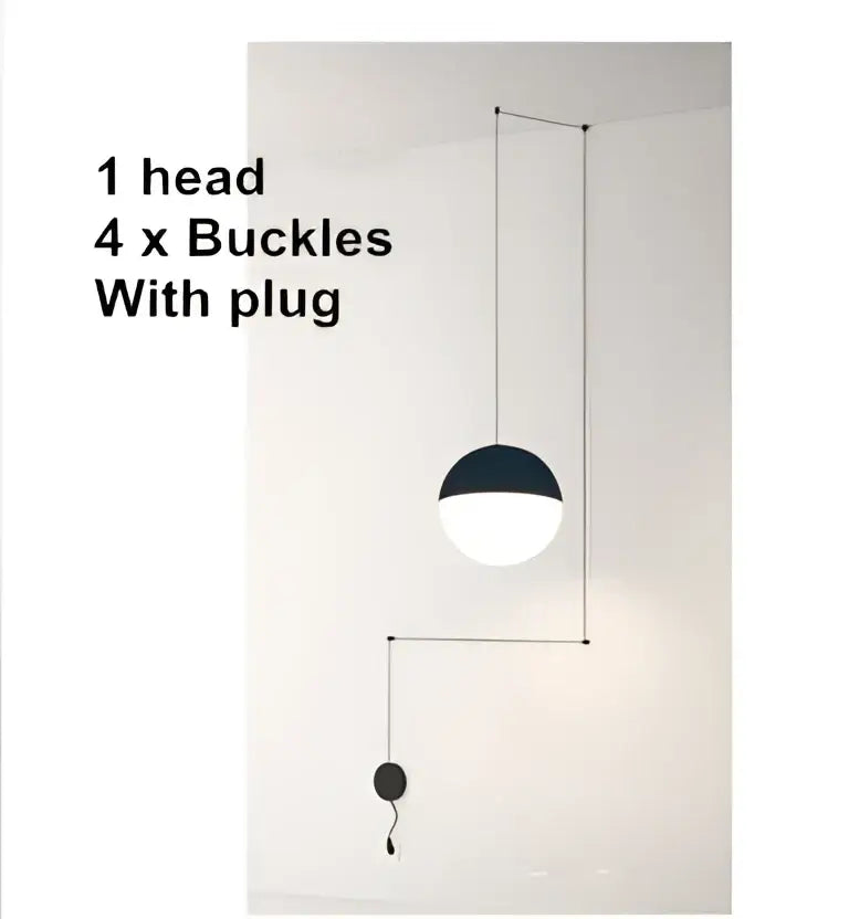 Glass Ball LED 2-Head Geometric Chandelier