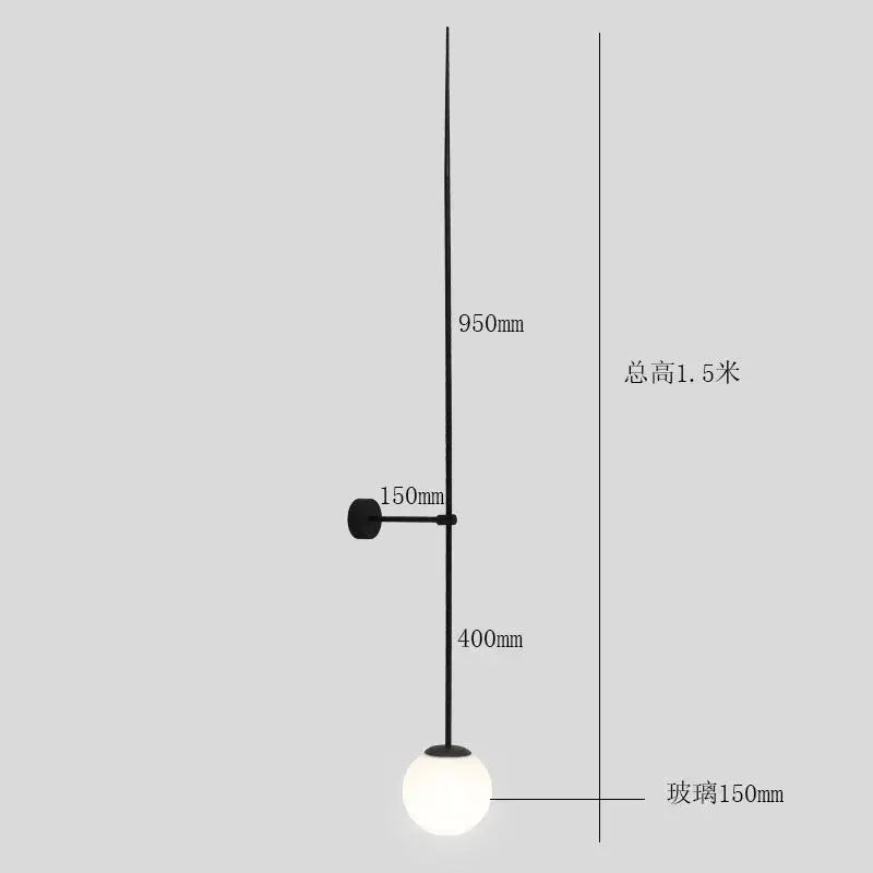 Black Glass Frosted Wall Sconce