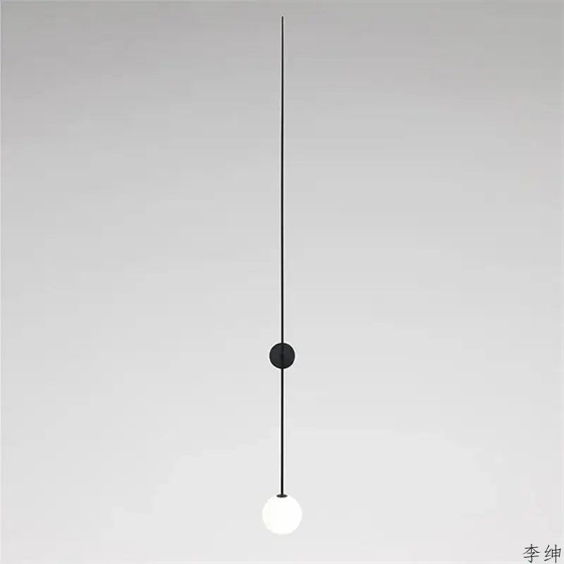 Black Glass 200cm Nordic Wall Light