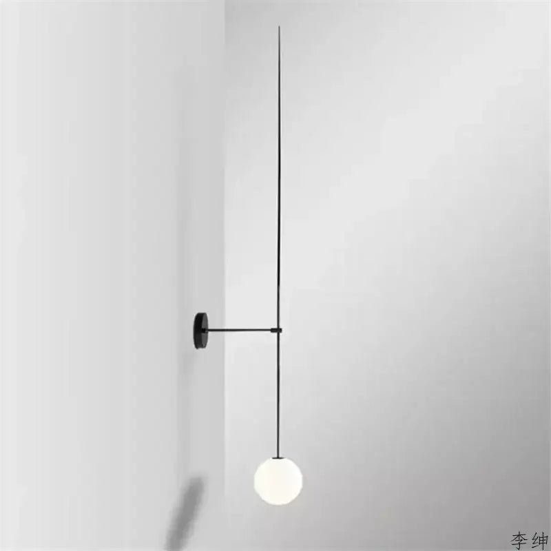 Black Glass 200cm Nordic Wall Light