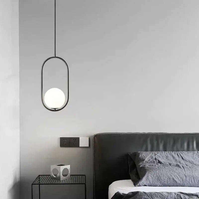 Black Glass Pendant Lamp with Scandinavian Design