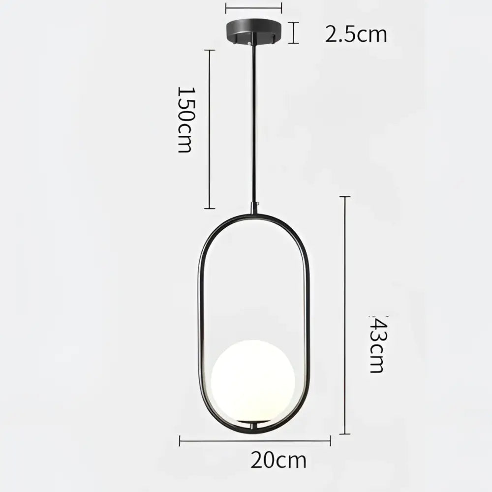 Black Glass Pendant Lamp with Scandinavian Design