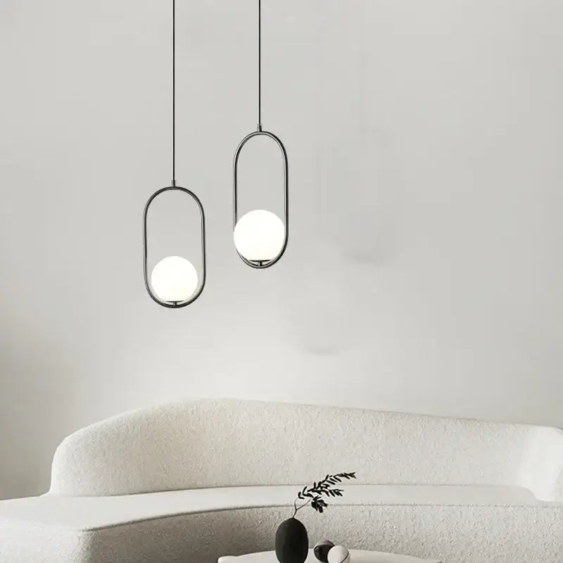 Black Glass Pendant Lamp with Scandinavian Design