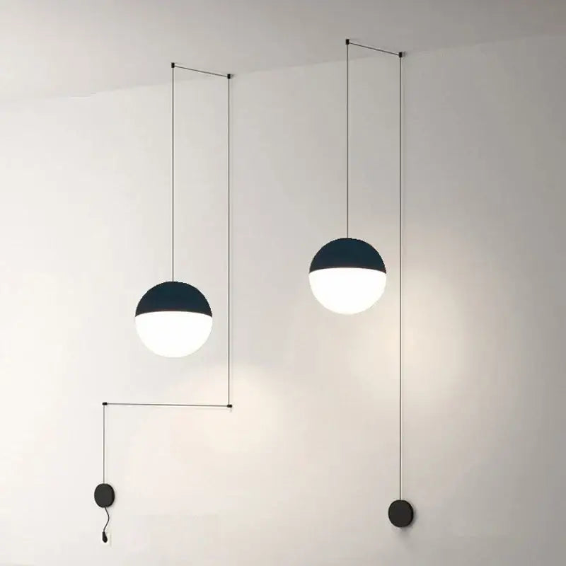 Black Glass Adjustable Height Kitchen Pendant Light