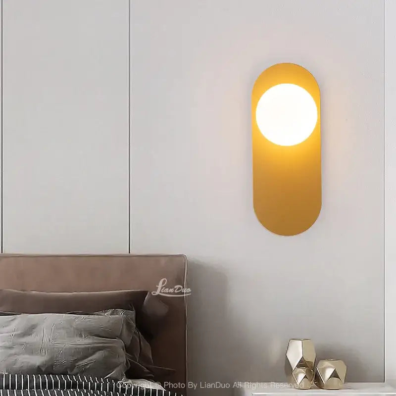 Black Gold Glass Bedroom Sconce