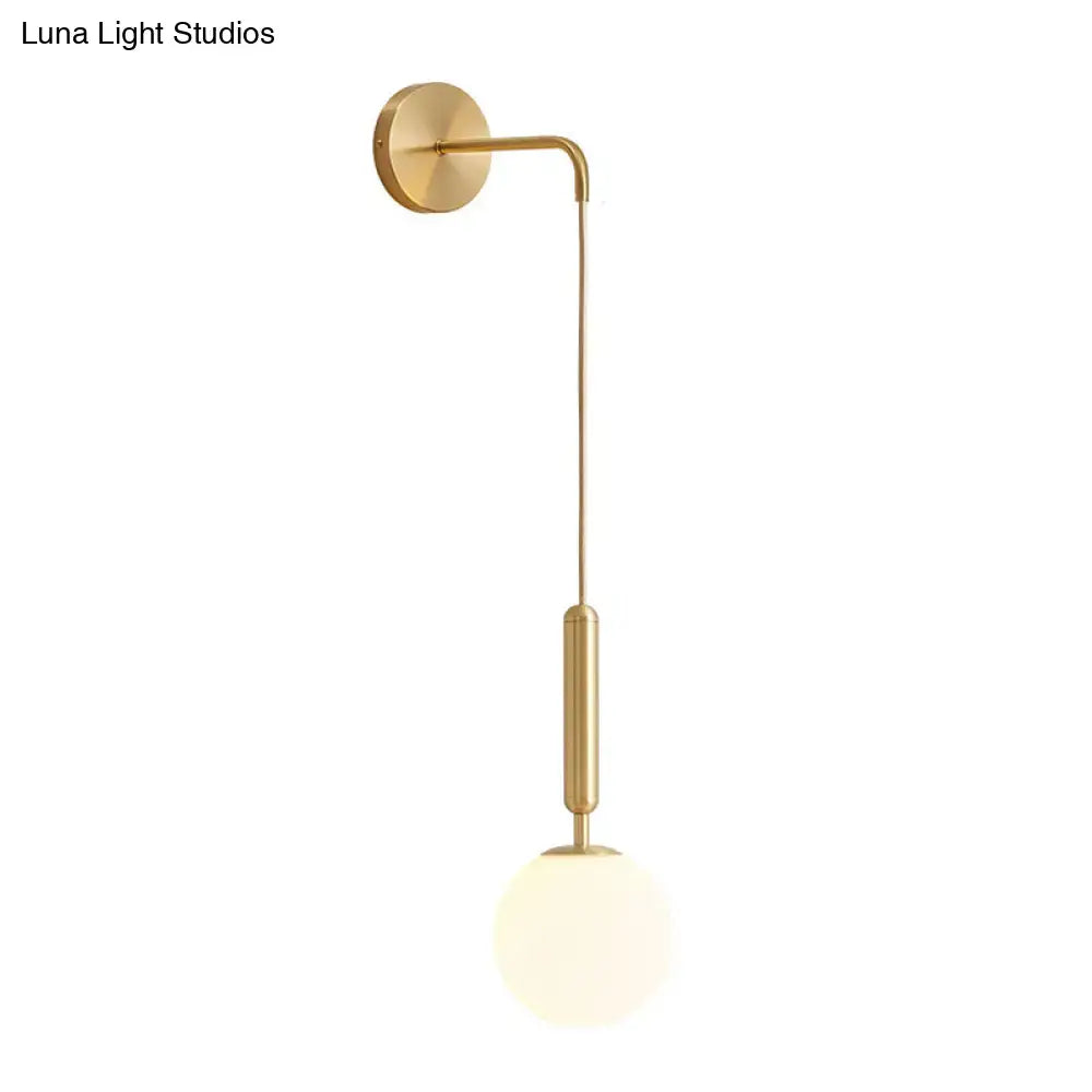Black Gold Glass Globe Wall Sconce